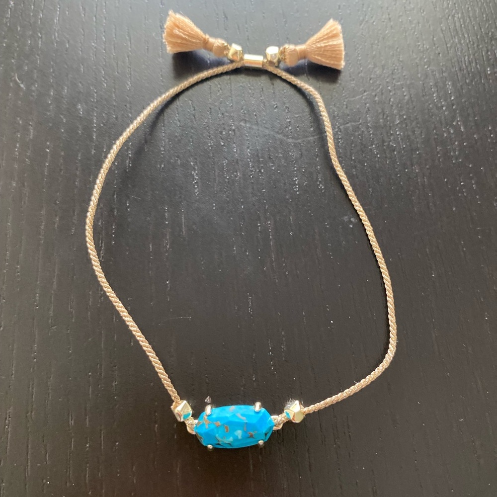 Kendra Scott Evelyne Friendship Slider Gold Bracelet in a Blue Stone